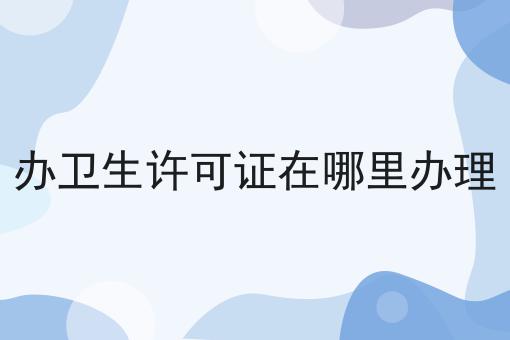 办卫生许可证正在哪里执掌