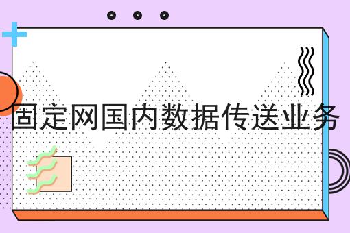固定网*内数据传送业务 固定网*内数据传送业务
