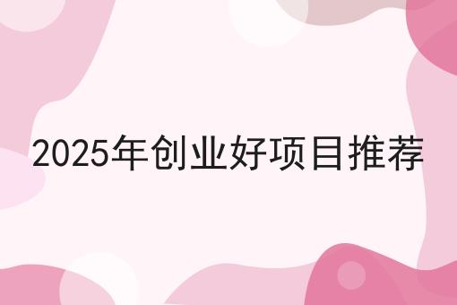 2025年创业好项目推荐