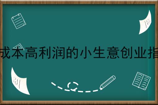 低成本高利润的小生意创业指南 低成本高利润的小生意创业指南