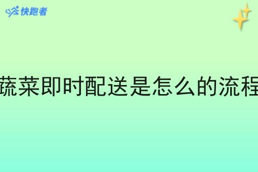 蔬菜即时配送是怎么的流程