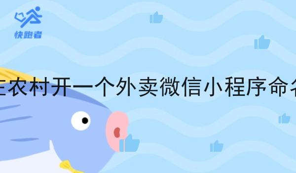 在农村开一个外卖微信小程序命名 在农村开一个外卖微信小程序命名