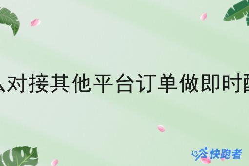 怎么对接其他平台订单做即时配送
