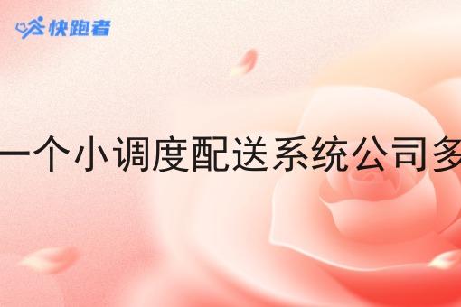 注册一个小调度配送系统公司多少钱