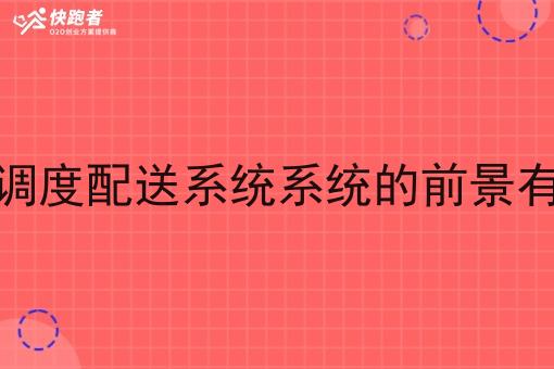 城市调度配送系统系统的前景有多大
