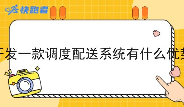 开发一款调度配送系统有什么优势