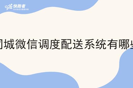 同城微信调度配送系统有哪些