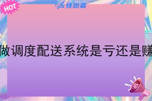 做调度配送系统是亏还是赚 做调度配送系统是亏还是赚