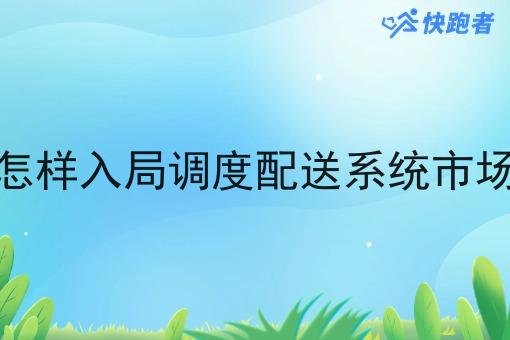 怎样入局调度配送系统市场