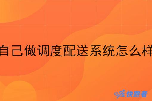 自己做调度配送系统怎么样