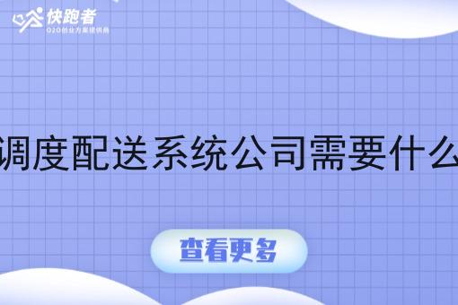 调度配送系统公司需要什么