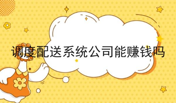 调度配送系统公司能赚钱吗