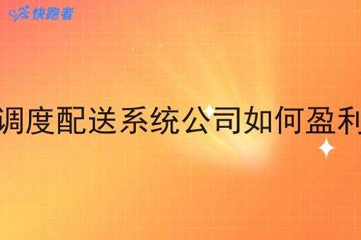 调度配送系统公司如何盈利