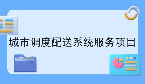 城市调度配送系统服务项目