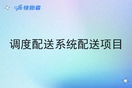 调度配送系统配送项目