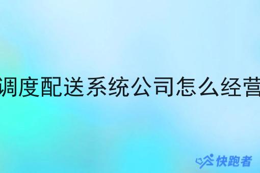 调度配送系统公司怎么经营