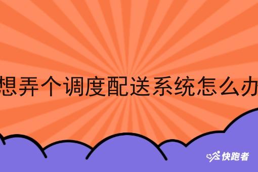 想弄个调度配送系统怎么办 想弄个调度配送系统怎么办