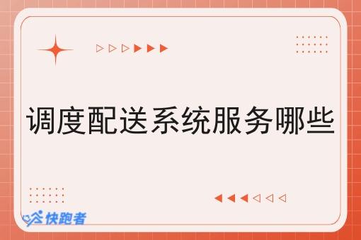 调度配送系统服务哪些