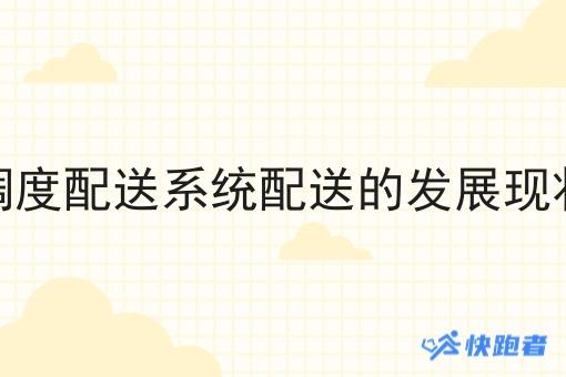 现如今调度配送系统配送的发展现状如何了