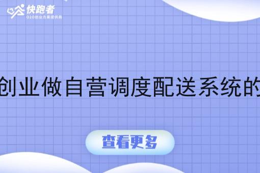 在老家创业做自营调度配送系统的可行吗