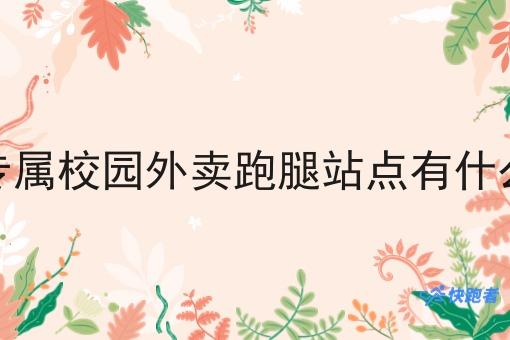 搭建专属校园外卖跑腿站点有什么好处