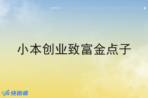 小本创业致富金点子