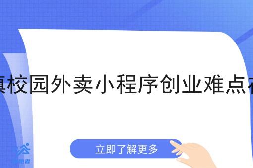 乡镇校园外卖小程序创业难点在哪