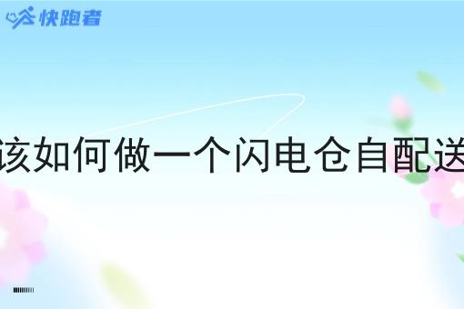 该如何做一个闪电仓自配送 该如何做一个闪电仓自配送