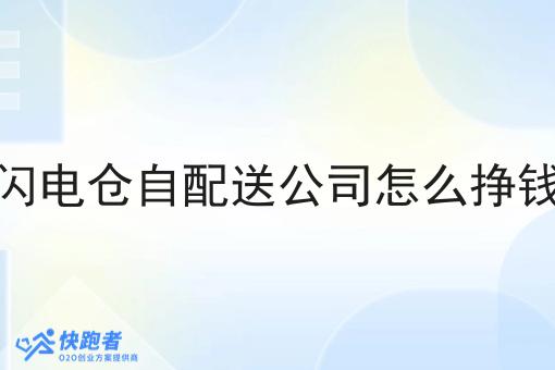 闪电仓自配送公司怎么挣钱 闪电仓自配送公司怎么挣钱