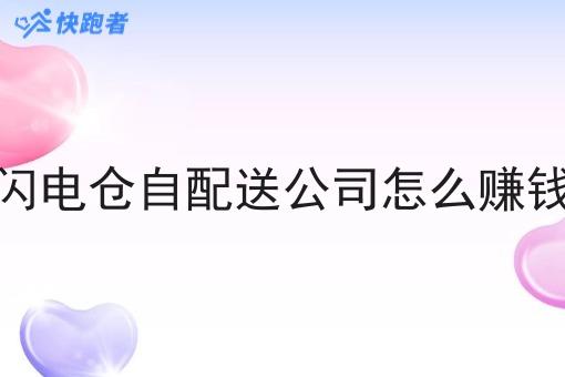 闪电仓自配送公司怎么赚钱 闪电仓自配送公司怎么赚钱