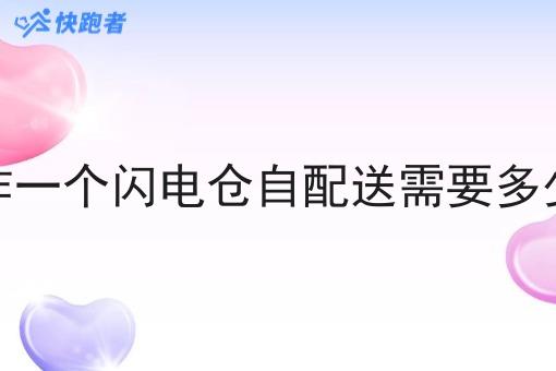 制作一个闪电仓自配送需要多少钱