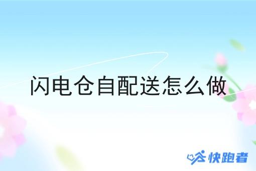 闪电仓自配送怎么做 闪电仓自配送怎么做