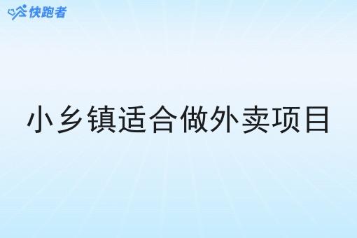小乡镇适合做外卖项目