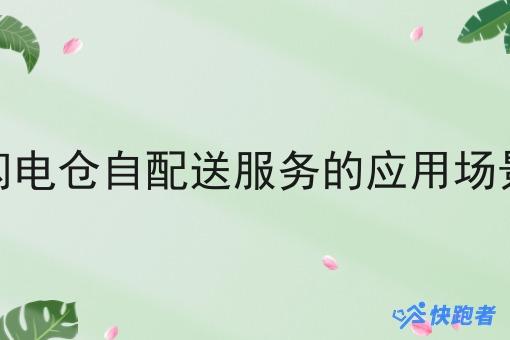 闪电仓自配送服务的应用场景 闪电仓自配送服务的应用场景
