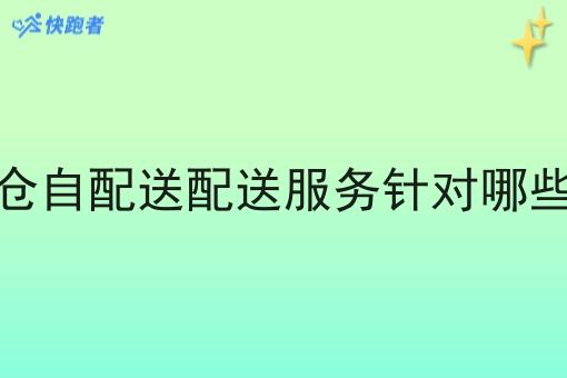 闪电仓自配送配送服务针对哪些场景