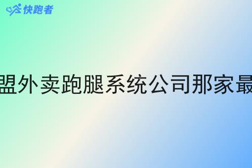*外卖跑腿系统公司那家*好