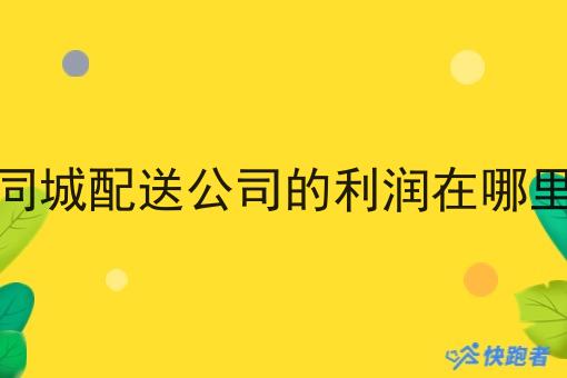同城配送公司的利润在哪里 同城配送公司的利润在哪里