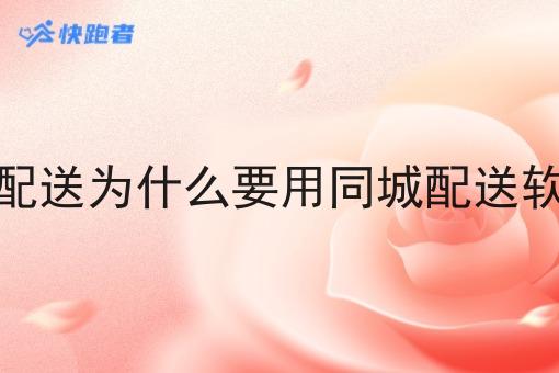 做配送为什么要用同城配送软件 做配送为什么要用同城配送软件