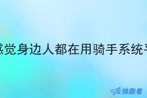 为什么感觉身边人都在用骑手系统平台服务